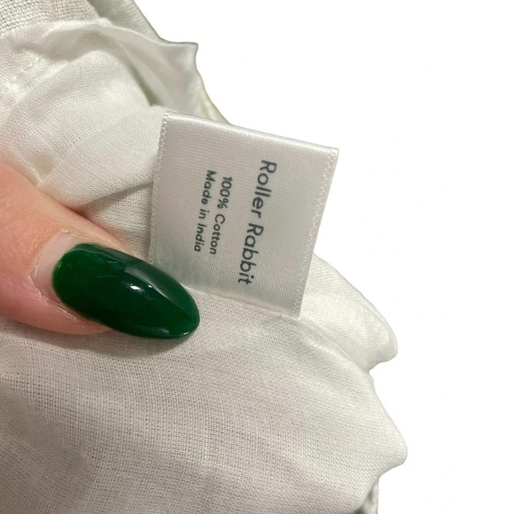 Roller Rabbit Caxias Darya Dress Sage Green White Floral Size Medium - Picture 10 of 10